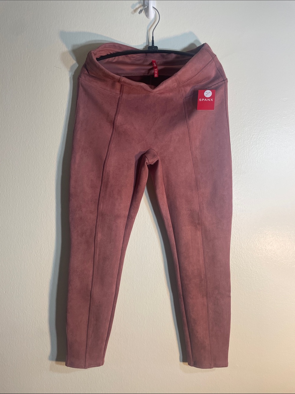 SPANX Faux-Suede Leggings in Dusty Rose(PETITE)